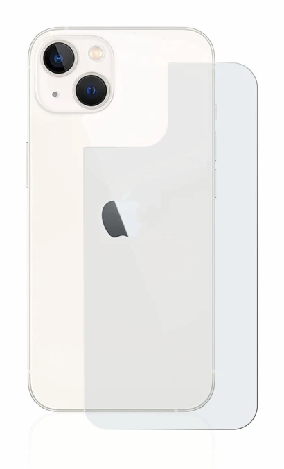 Abbildung des Geräts Apple iPhone 13 (Rückseite) mit einer Vielzahl des Displayschutzes.