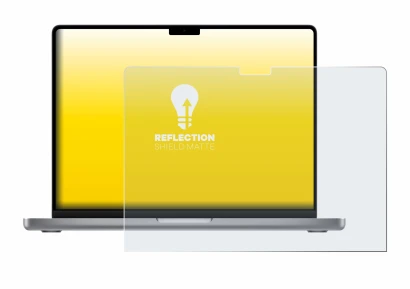 Abbildung des Geräts Apple MacBook Pro 14" 2021 mit einer Vielzahl des Displayschutzes.