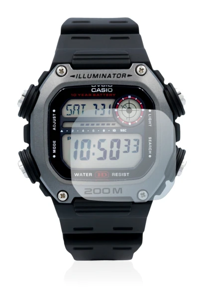 Abbildung des Geräts Casio DW-291H mit einer Vielzahl des Displayschutzes.