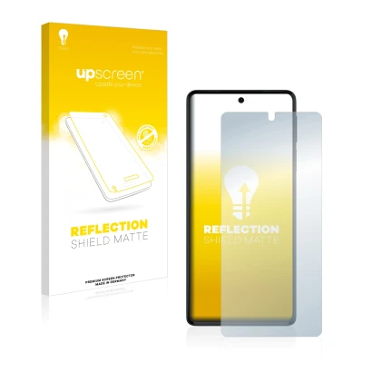 Vorderseite einer Produktverpackung mit dem Markenlogo upscreen. Daneben ist das Gerät Motorola Edge 30 Pro mit dem zugehörige