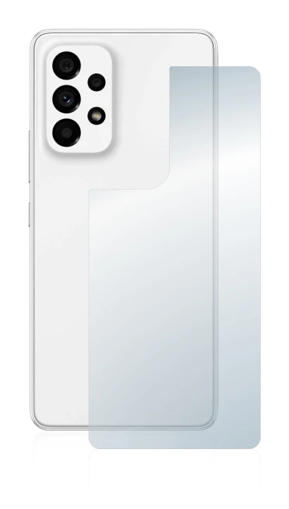 Abbildung des Geräts Samsung Galaxy A53 5G (Rückseite) mit einer Vielzahl des Displayschutzes.