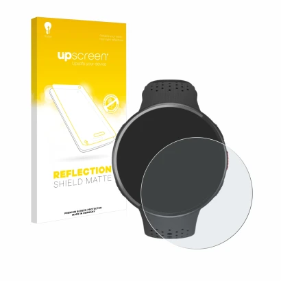 Vorderseite einer Produktverpackung mit dem Markenlogo upscreen. Daneben ist das Gerät Polar Pacer Pro mit dem zugehörigen Dis