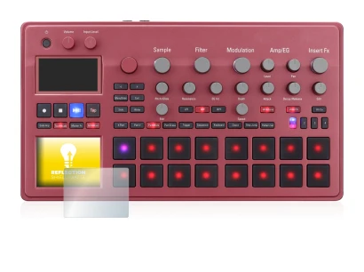Abbildung des Geräts KORG electribe Sampler mit einer Vielzahl des Displayschutzes.