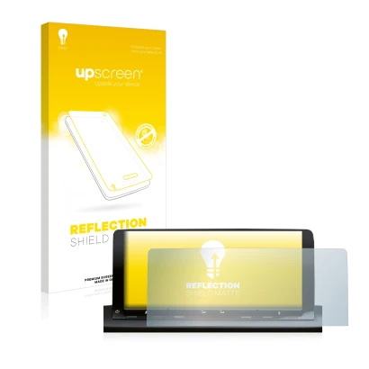 Vorderseite einer Produktverpackung mit dem Markenlogo upscreen. Daneben ist das Gerät Volkswagen Caddy 5 Discover Media 10" m