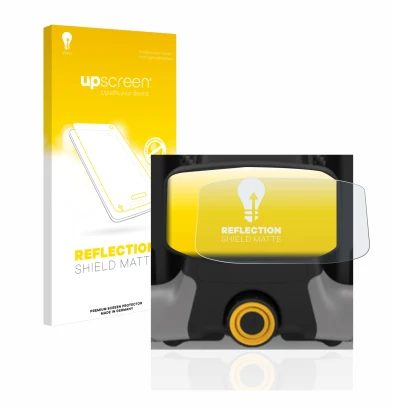 Vorderseite einer Produktverpackung mit dem Markenlogo upscreen. Daneben ist das Gerät PowaKaddy CT8 mit dem zugehörigen Displ