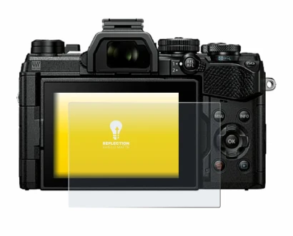 Abbildung des Geräts Olympus OM System OM-5 mit einer Vielzahl des Displayschutzes.