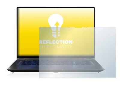 Abbildung des Geräts ASUS ROG Flow X16 mit einer Vielzahl des Displayschutzes.