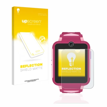 Vorderseite einer Produktverpackung mit dem Markenlogo upscreen. Daneben ist das Gerät TCL Movetime Family Watch MT42X mit dem