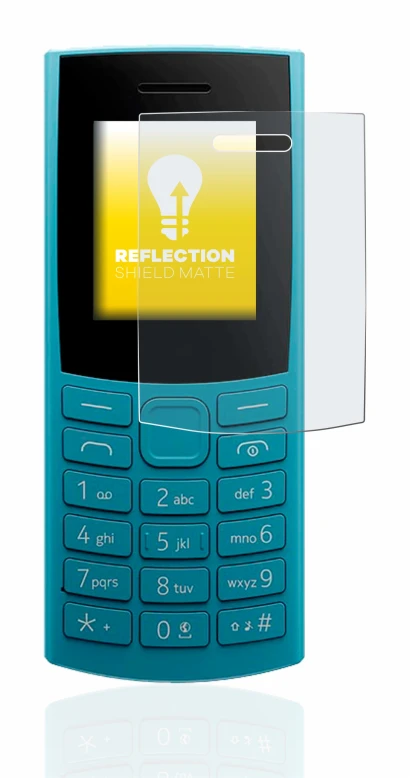 Abbildung des Geräts Nokia 105 4G (2023) mit einer Vielzahl des Displayschutzes.