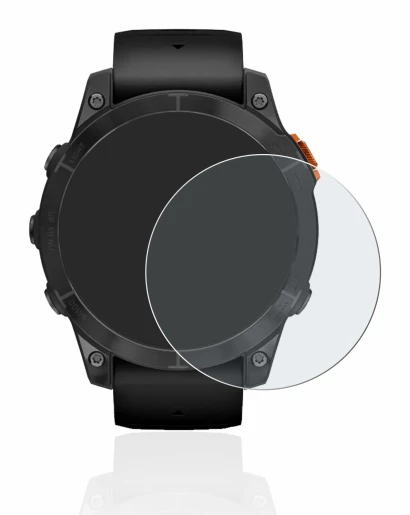 Abbildung des Geräts Garmin Fenix 7 Pro Solar (47 mm) mit einer Vielzahl des Displayschutzes.