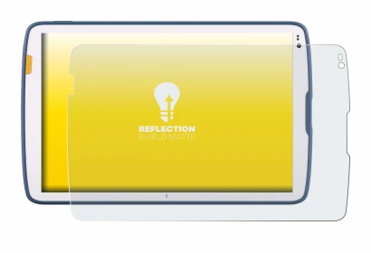 Abbildung des Geräts Zebra ET40 10.1" mit einer Vielzahl des Displayschutzes.