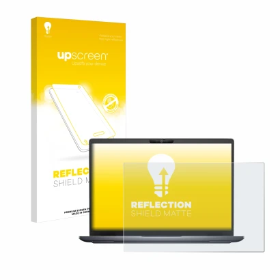 Vorderseite einer Produktverpackung mit dem Markenlogo upscreen. Daneben ist das Gerät Dell Latitude 7340 mit dem zugehörigen 