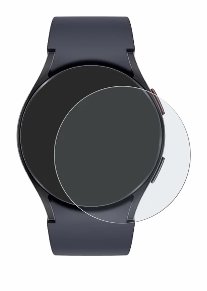 Abbildung des Geräts Samsung Galaxy Watch 6 (44 mm) mit einer Vielzahl des Displayschutzes.