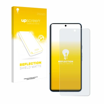 Vorderseite einer Produktverpackung mit dem Markenlogo upscreen. Daneben ist das Gerät Google Pixel 8 Pro mit dem zugehörigen 