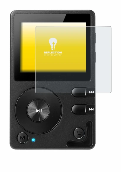 Abbildung des Geräts Hifi Walker H2 mit einer Vielzahl des Displayschutzes.