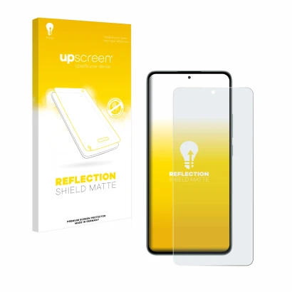 Vorderseite einer Produktverpackung mit dem Markenlogo upscreen. Daneben ist das Gerät Xiaomi 13T Pro mit dem zugehörigen Disp