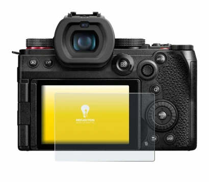 Abbildung des Geräts Panasonic Lumix DC-G9 II mit einer Vielzahl des Displayschutzes.
