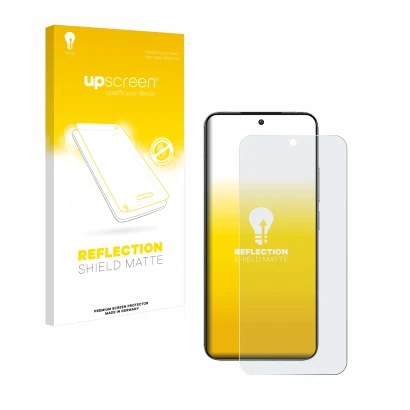 Vorderseite einer Produktverpackung mit dem Markenlogo upscreen. Daneben ist das Gerät Xiaomi 14 mit dem zugehörigen Displaysc