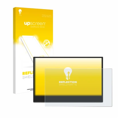 Vorderseite einer Produktverpackung mit dem Markenlogo upscreen. Daneben ist das Gerät Lenovo L15 (15,6") mit dem zugehörigen 