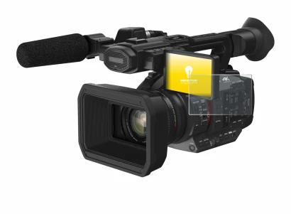 Abbildung des Geräts Panasonic HC-X2 mit einer Vielzahl des Displayschutzes.