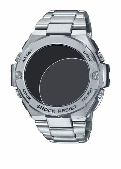 Abbildung des Geräts Casio G-Shock GST-B500D-1A mit einer Vielzahl des Displayschutzes.