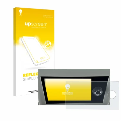 Vorderseite einer Produktverpackung mit dem Markenlogo upscreen. Daneben ist das Gerät Volkswagen California 6.1 mit dem zugeh