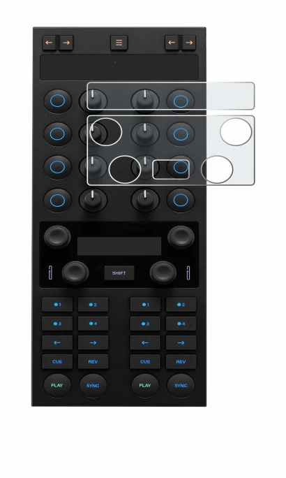 Abbildung des Geräts Native Instruments Traktor Kontrol X1 MK3 mit einer Vielzahl des Displayschutzes.