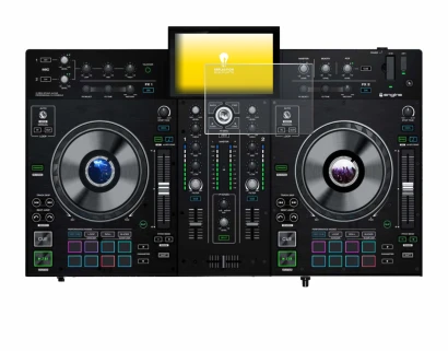 Abbildung des Geräts Denon DJ Prime 2 mit einer Vielzahl des Displayschutzes.