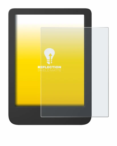 Abbildung des Geräts Tolino Shine 5 Color 2024 mit einer Vielzahl des Displayschutzes.