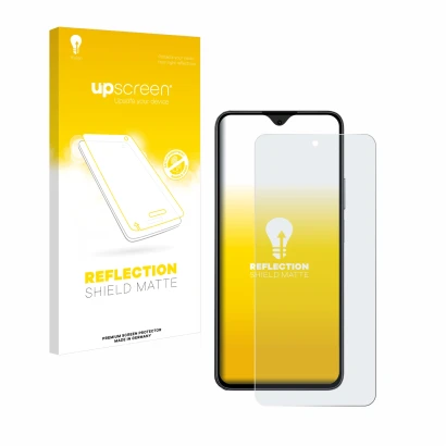 Vorderseite einer Produktverpackung mit dem Markenlogo upscreen. Daneben ist das Gerät Honor 90 Smart mit dem zugehörigen Disp