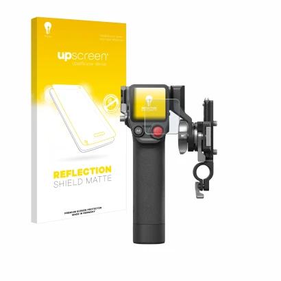Vorderseite einer Produktverpackung mit dem Markenlogo upscreen. Daneben ist das Gerät DJI Focus Pro- Grip mit dem zugehörigen