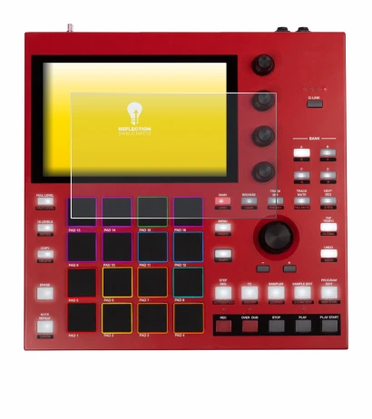 Abbildung des Geräts Akai MPC One+ mit einer Vielzahl des Displayschutzes.