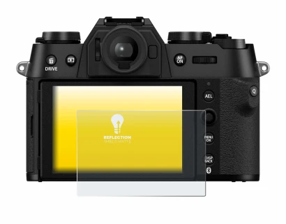 Abbildung des Geräts Fujifilm X-T50 mit einer Vielzahl des Displayschutzes.