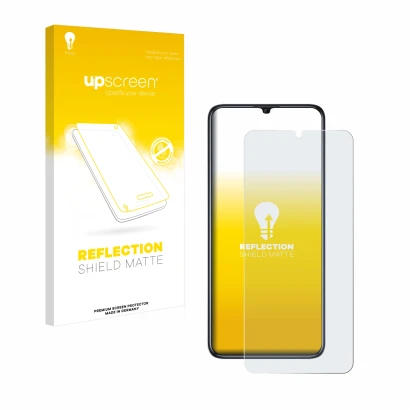 Vorderseite einer Produktverpackung mit dem Markenlogo upscreen. Daneben ist das Gerät Oukitel C51 mit dem zugehörigen Display