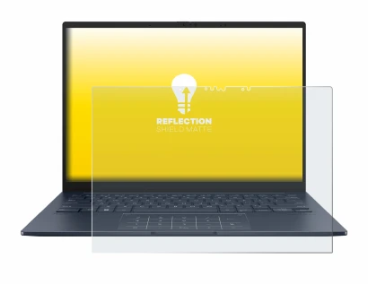 Abbildung des Geräts ASUS ZenBook 14 OLED UX3405 Touch mit einer Vielzahl des Displayschutzes.