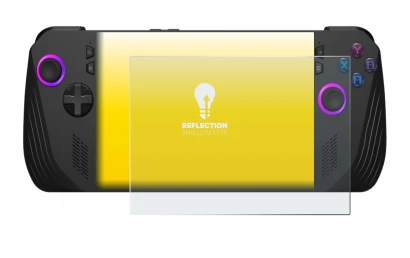 Abbildung des Geräts ASUS ROG Ally X (2024) mit einer Vielzahl des Displayschutzes.