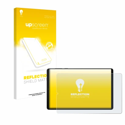 Vorderseite einer Produktverpackung mit dem Markenlogo upscreen. Daneben ist das Gerät Lenovo Legion Y700 (2024) mit dem zugeh