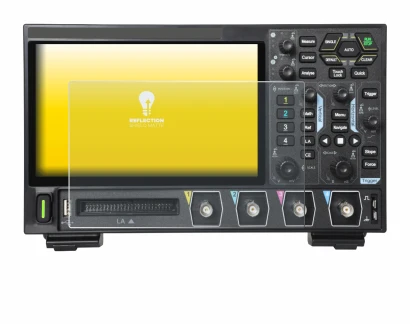 Abbildung des Geräts Rigol DHO914 mit einer Vielzahl des Displayschutzes.