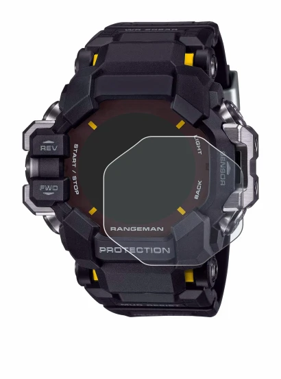 Abbildung des Geräts Casio G-Shock GPR-H 1000 mit einer Vielzahl des Displayschutzes.