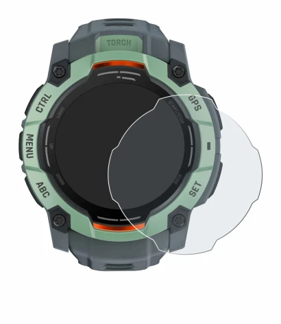 Abbildung des Geräts Garmin Instinct 3 AMOLED (50 mm) mit einer Vielzahl des Displayschutzes.