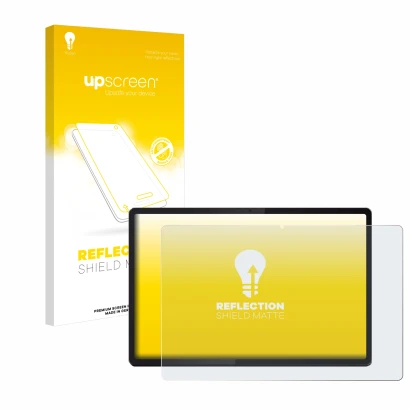 Vorderseite einer Produktverpackung mit dem Markenlogo upscreen. Daneben ist das Gerät Lenovo Idea Tab Pro 12.7" mit dem zugeh