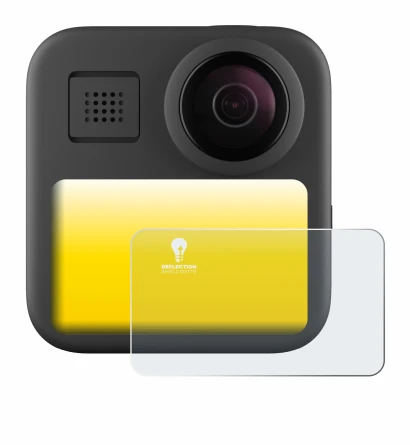 Abbildung des Geräts GoPro Max (2025) mit einer Vielzahl des Displayschutzes.