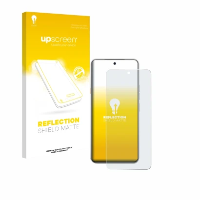 Vorderseite einer Produktverpackung mit dem Markenlogo upscreen. Daneben ist das Gerät Tecno Camon 40 Premier mit dem zugehöri