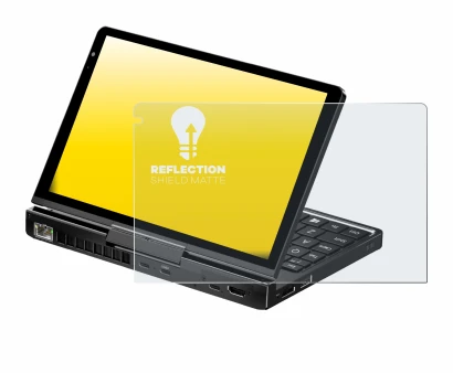 Abbildung des Geräts GPD Pocket 4 mit einer Vielzahl des Displayschutzes.