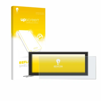 Vorderseite einer Produktverpackung mit dem Markenlogo upscreen. Daneben ist das Gerät Peugeot Partner (2025) mit dem zugehöri