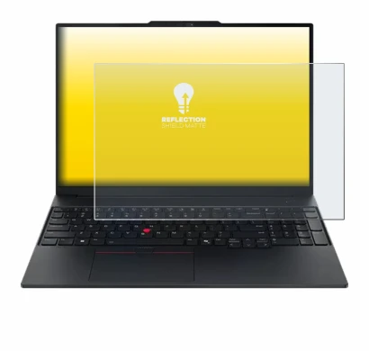 Abbildung des Geräts Lenovo ThinkPad E16 Gen 3 mit einer Vielzahl des Displayschutzes.