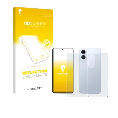 Vorderseite einer Produktverpackung mit dem Markenlogo upscreen. Daneben ist das Gerät Samsung Galaxy S25 Edge (Display+Rückse