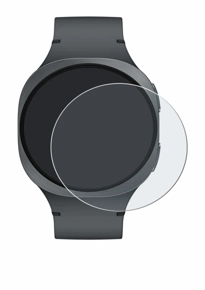 Abbildung des Geräts Samsung Galaxy Watch 8 (40 mm) mit einer Vielzahl des Displayschutzes.