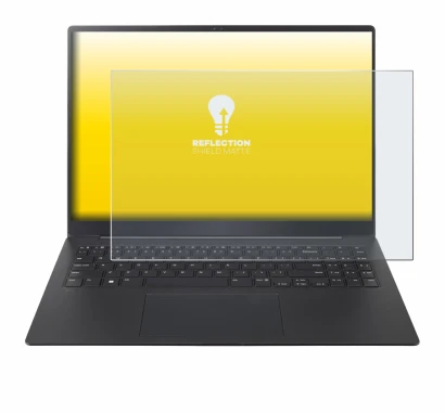 Abbildung des Geräts LG gram Pro 16 2025 mit einer Vielzahl des Displayschutzes.