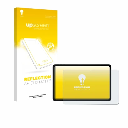 Vorderseite einer Produktverpackung mit dem Markenlogo upscreen. Daneben ist das Gerät Doogee U12 mit dem zugehörigen Displays